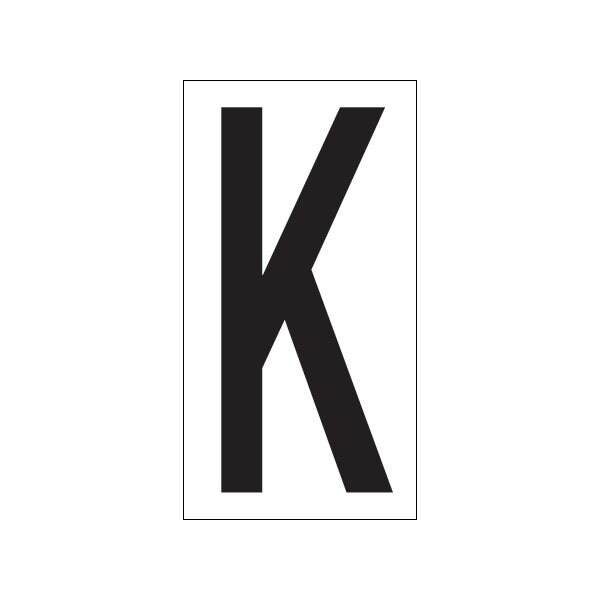Bsc Preferred 3-1/2'' ''K'' Vinyl Warehouse Letter Labels, 50PK - BUY00021735