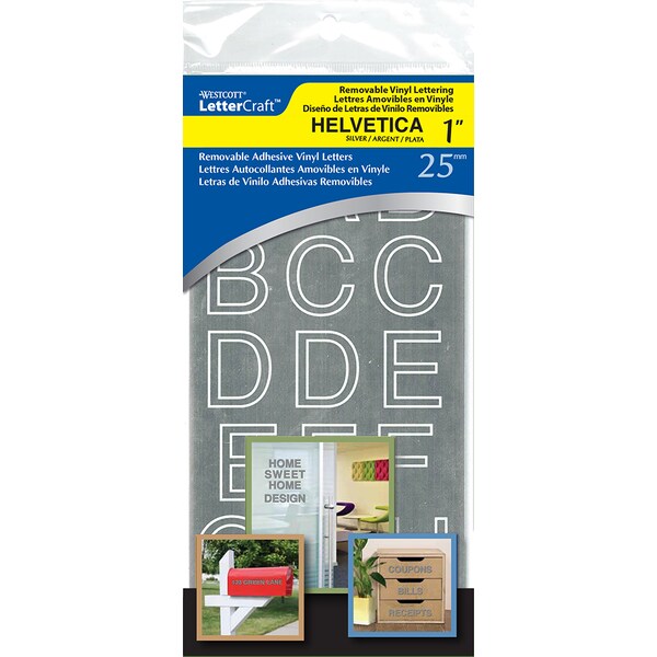 Westcott Permanent Vinyl Lettering, Helvetica 1" - 16362