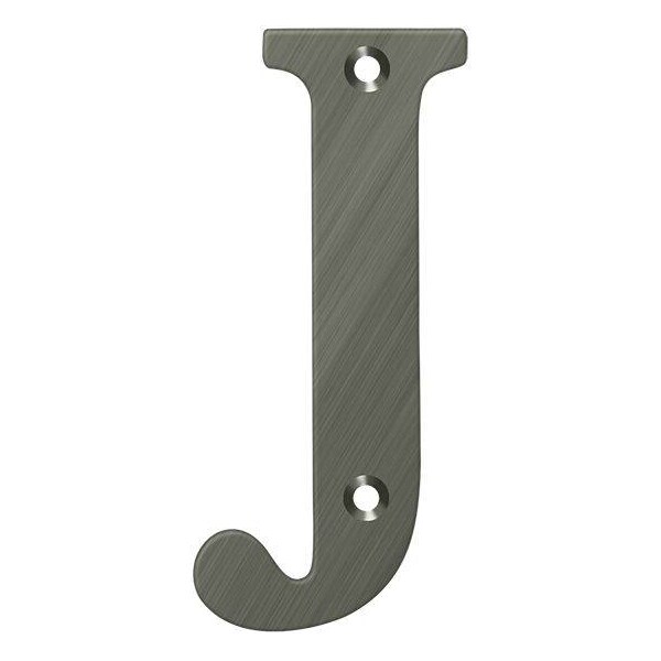 Deltana Residential Letter J Antique Nickel 4" - RL4J-15A