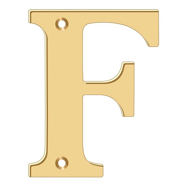 Deltana Residential Letter F Lifetime Brass 4" - RL4F-CR003