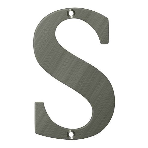 Deltana Residential Letter S Antique Nickel 4" - RL4S-15A