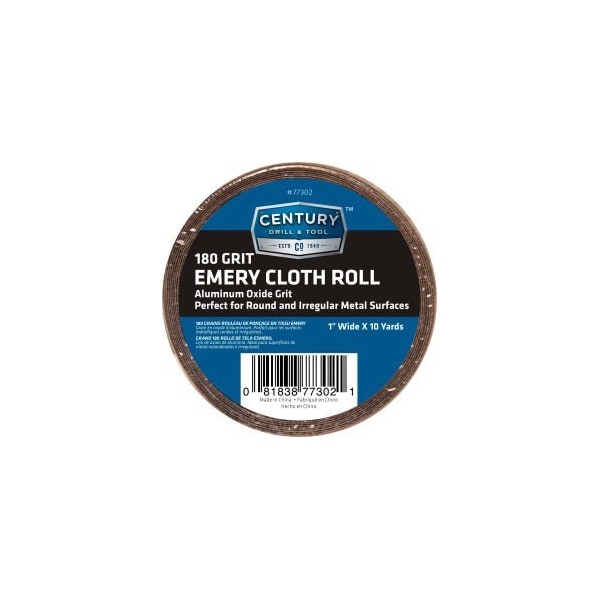 Century Drill & Tool Century Drill 77302 Emery Cloth Shop Roll 10 Yards 1" Wide 180 Grit - 77302