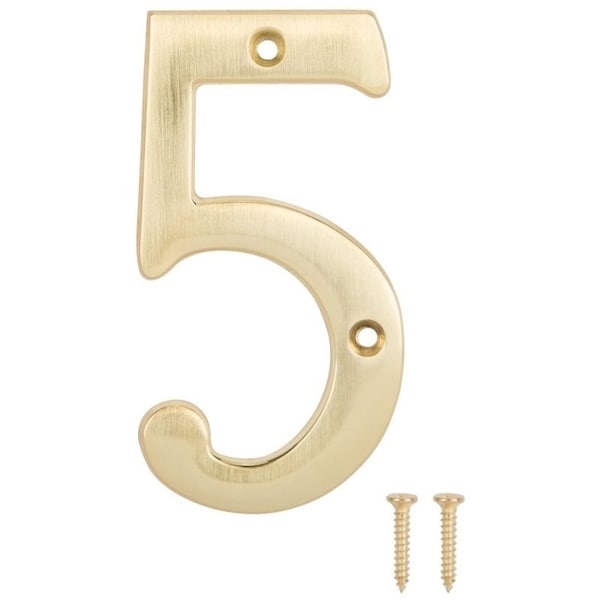 Prosource House Number, Character: 5, 4 in H Character, 2.28 in W Character - N-Z045PB3L-PS