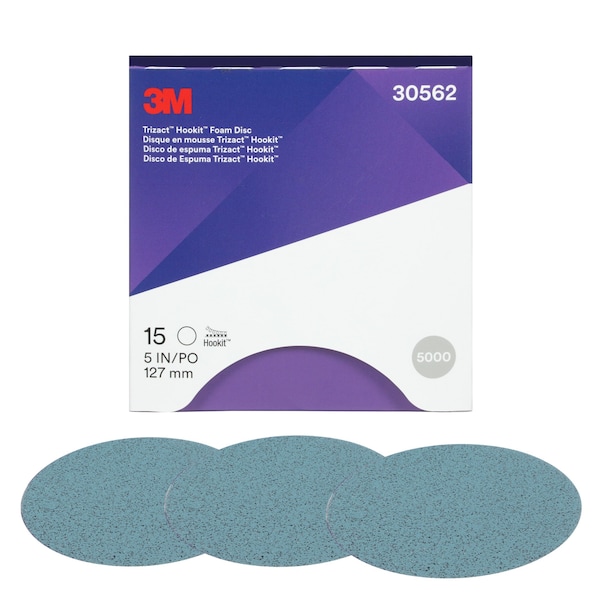 3M Trizact Hookit Foam Disc, 30562, 5", 5, PK60 - 30562