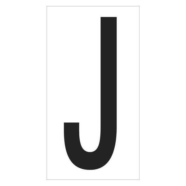 Partners Brand Vinyl Warehouse Letter Labels, "J", 3 1/2", Black/White, 50/Case - DL9310J