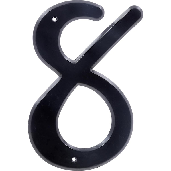 Ornatus Outdoors 4 in. Nail-On Black Plastic House Number - 8 - OR3517905