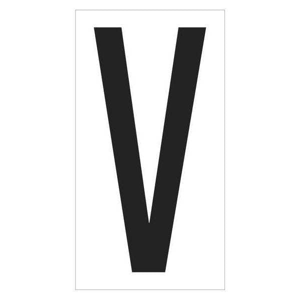 Partners Brand Vinyl Warehouse Letter Labels, "V", 3 1/2", Black/White, 50/Case - DL9310V