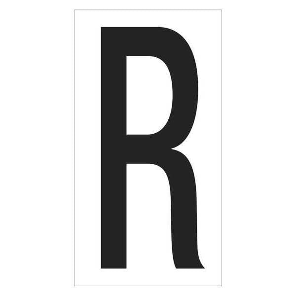 Partners Brand Vinyl Warehouse Letter Labels, "R", 3 1/2", Black/White, 50/Case - DL9310R