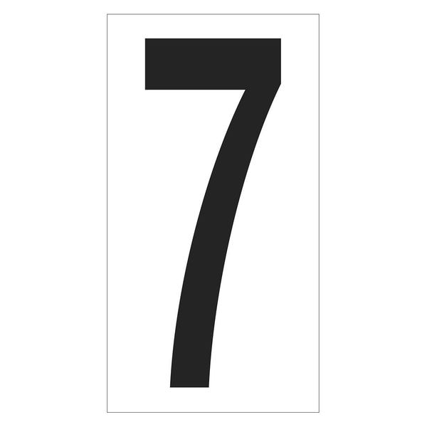 Partners Brand Vinyl Warehouse Number Labels, "7", 3 1/2", Black/White, 50/Case - DL9307