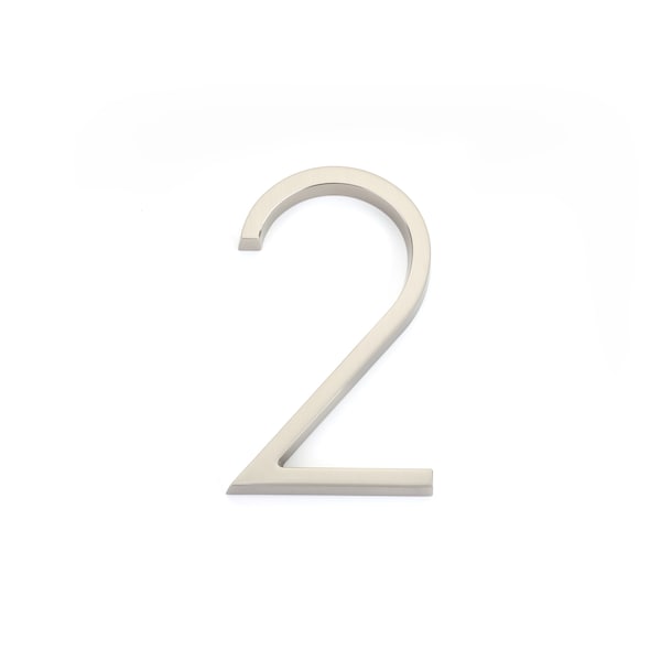 Emtek 7in Modern # 2 House Number Satin Nickel Finish - 2832US15
