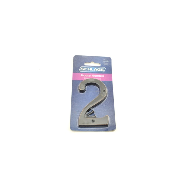 Schlage Residential Solid Brass Carded Classic House Number 2 Aged Bronze Finish - SC23026716