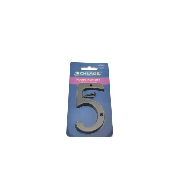 Schlage Residential Solid Brass Carded Classic House Number 5 Aged Bronze Finish - SC23056716