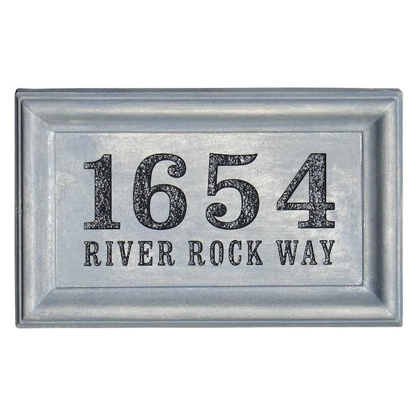 Qualarc 20 in. Engraved Arch Cast Concrete Address Block in Antique Gray Color - CCAB-ARC-AG