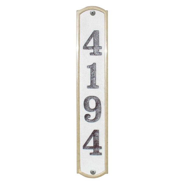 Qualarc 4.5 in. Knoll Brook Vertical Crushed Stone Do It Yourself Kit Address Plaque in Sandstone Color - KNO-4619-SS
