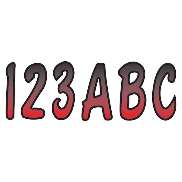 Hardline Products 200 Series 3in Letter/Number Kit - Red/Black - REBKG200