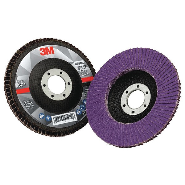 3M Flap Disc, 4 1/2 in Dia, 7/8 in Arbor - 7100178016