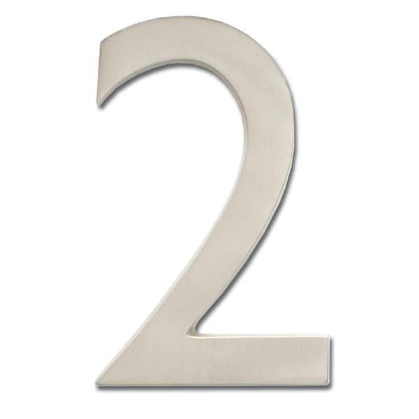 Architectural Mailboxes Brass 4 inch Floating House Number Satin Nickel 2 - 3582SN-2