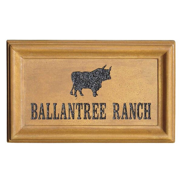 Qualarc 20 in. Engraved Arch Cast Concrete Address Block in Burnt Tuscan Color - CCAB-ARC-BT