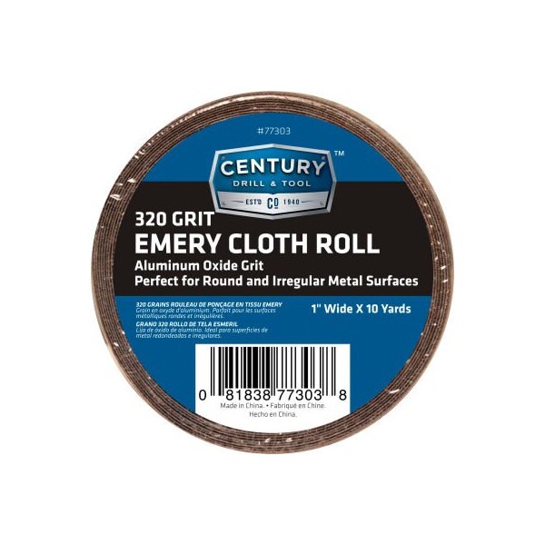 Century Drill & Tool Century Drill Emery Cloth Shop Roll 10 Yards 1" Wide 320 Grit - 77303