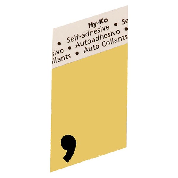 Hy-Ko 1 1/2 Gold Letter Comma, 10PK - B00243