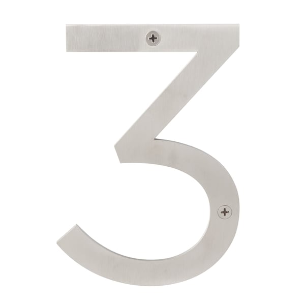 Sure-Loc Hardware Sure-Loc Hardware Stainless Steel House Number, 6, No. 3, Satin Stainless - HNSS6-3 SS
