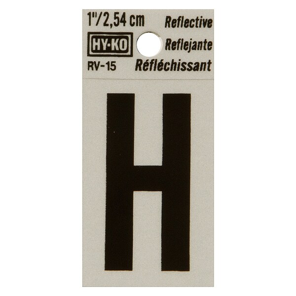 Hy-Ko 1.25In Reflective Letter H, 10PK - B00381