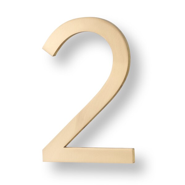 Sure-Loc Hardware Sure-Loc Hardware Floating House Number, 6, No. 2, Satin Brass - HNF6-2 SB