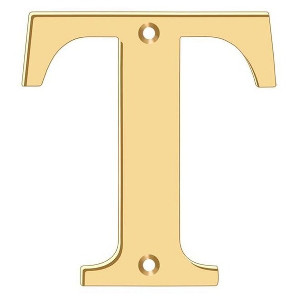 Deltana Residential Letter T Lifetime Brass 4" - RL4T-CR003