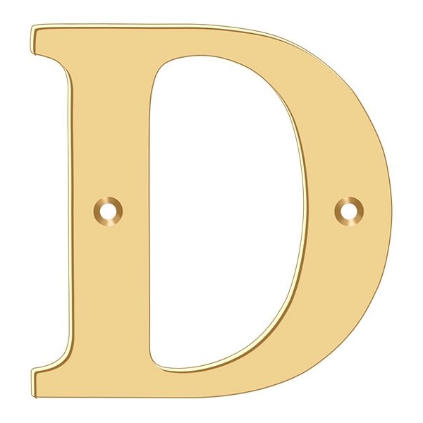 Deltana Residential Letter D Lifetime Brass 4" - RL4D-CR003