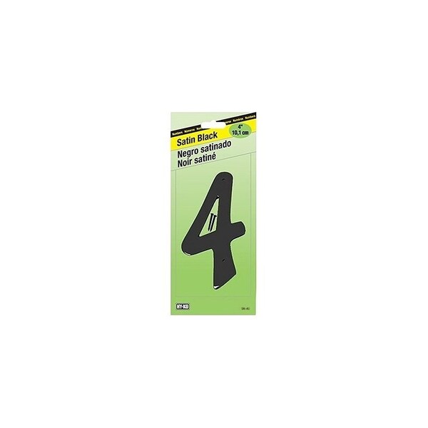 Hy-Ko House Number, Character 4, 4 in H Character, Black Character, Zinc - BK-40/4
