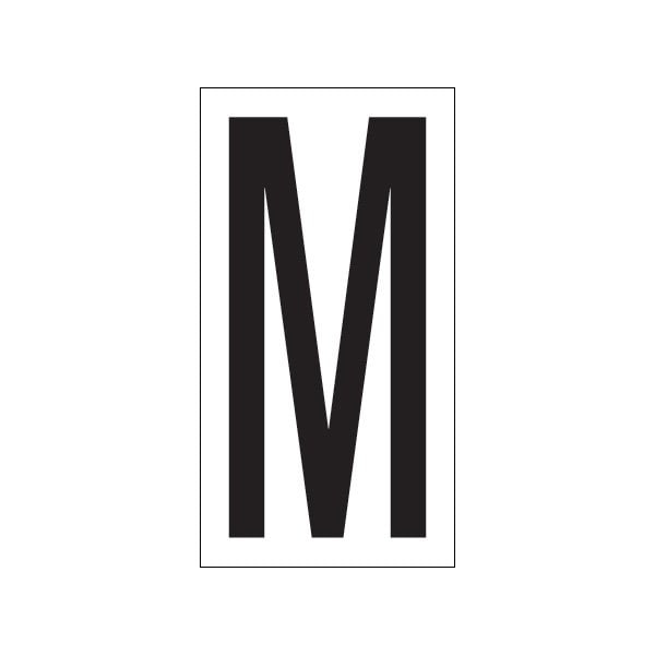Bsc Preferred 3-1/2'' ''M'' Vinyl Warehouse Letter Labels, 50PK - BUY00021737