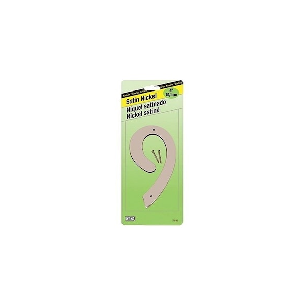 Hy-Ko House Number, Character 9, 4 in H Character, Nickel Character, Zinc - SN-40/9