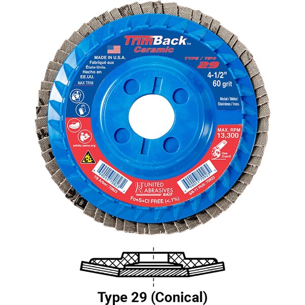United Abrasives/Sait Flap DiscCeramicT29 5x78 40xPK10 - 70828