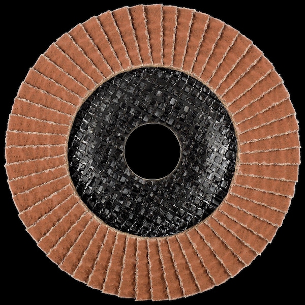 Tryolit Abrasives TYROLIT Premium Fiber Backed Coated Flap Disc for Non-Ferrous Metals, 4-1/2" x 7/8", CA 60 Grit - 707007