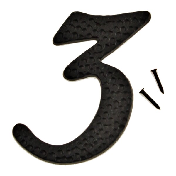 Hy-Ko 3In Black Aluminum Number 3, 10PK - A20103