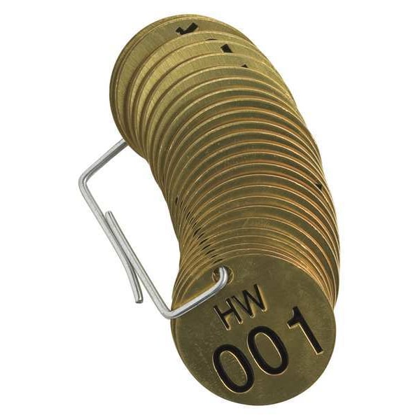 Brady Numbered Tag Set, 001 to 025, 25 Tags - 23276