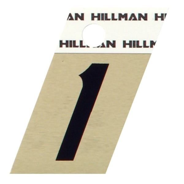 Hillman HILLMAN 1.5 in. Reflective Black Aluminum Self-Adhesive Number 1 1 pc - 840476