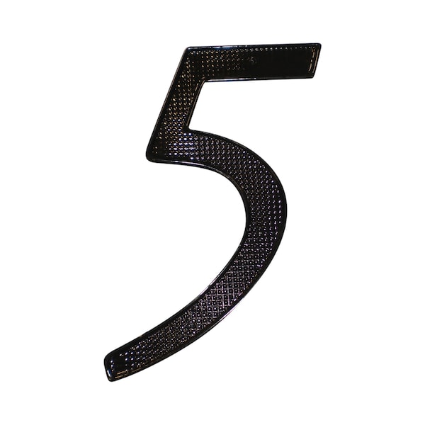 Pamex 4in Zinc Nail On House Number # 5 Matte Black Finish - DD07405BL