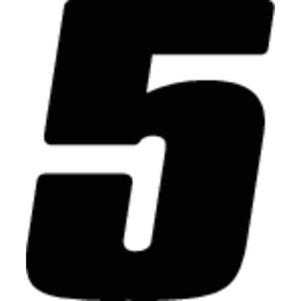 Hardline Products Number Label, Blk, Vinyl, 7 in. H, No. 5, PK3 - DB73B-5