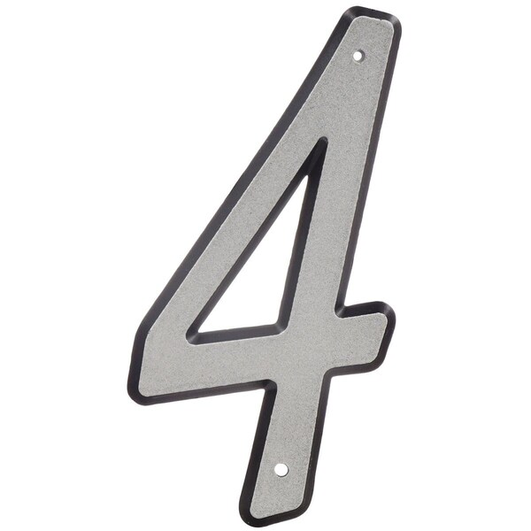 Ornatus Outdoors 4 in. Nail-On Reflective Plastic House Number, 4, 3PK - OR2586048