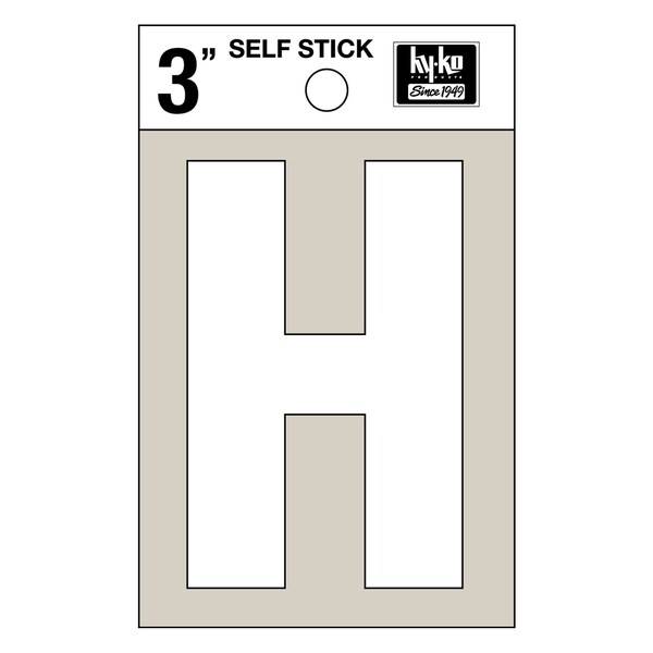 Hy-Ko 3In White Vinyl Letter H, 10PK - A30518