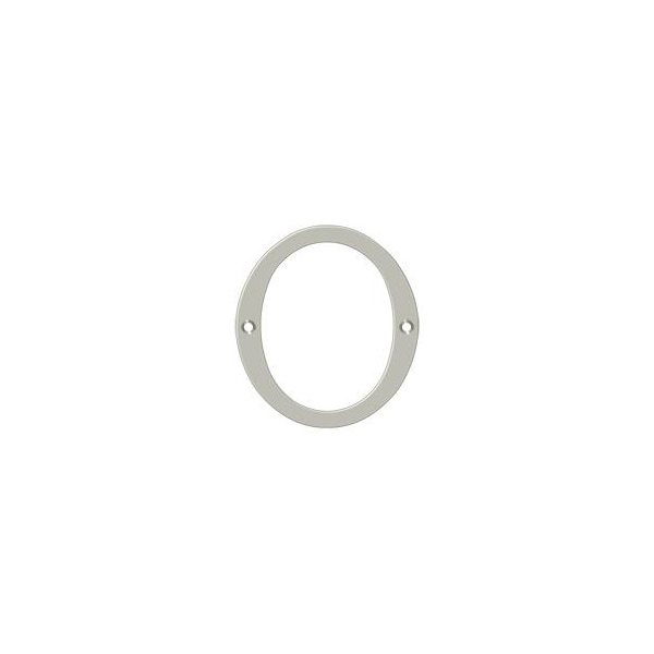 Deltana Numbers, Solid Brass Satin Nickel 4" - RN4-0U15