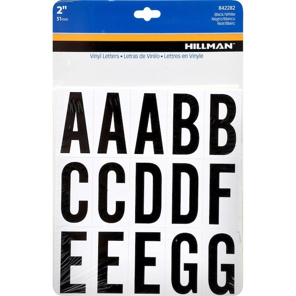 Hillman HILLMAN 2 in. Black Vinyl Self-Adhesive Letter Set A-Z 65 pc - 842282