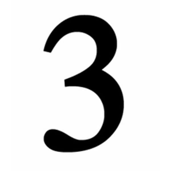 Village Wrought Iron Village Wrought Iron NUM-3-S Small Number 3 - Black - NUM-3-S