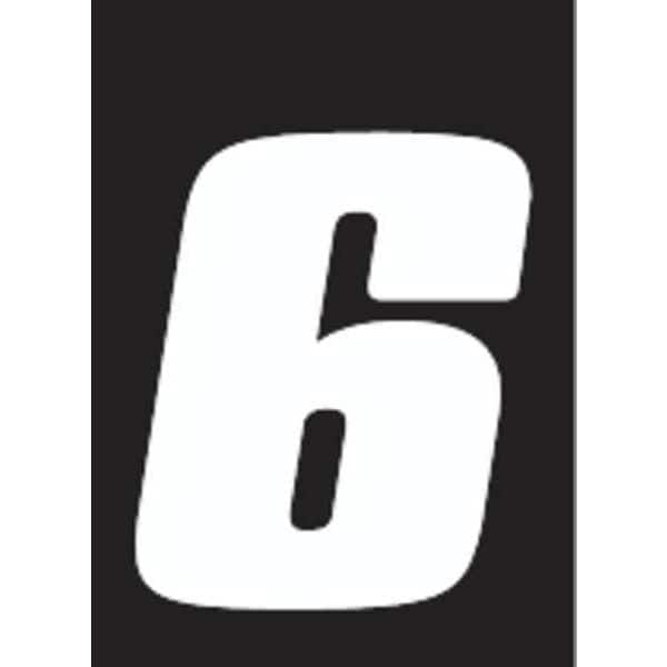 Hardline Products Number Label, Wht, 5-1/2 in. H, No. 6, PK3 - DB53W-6