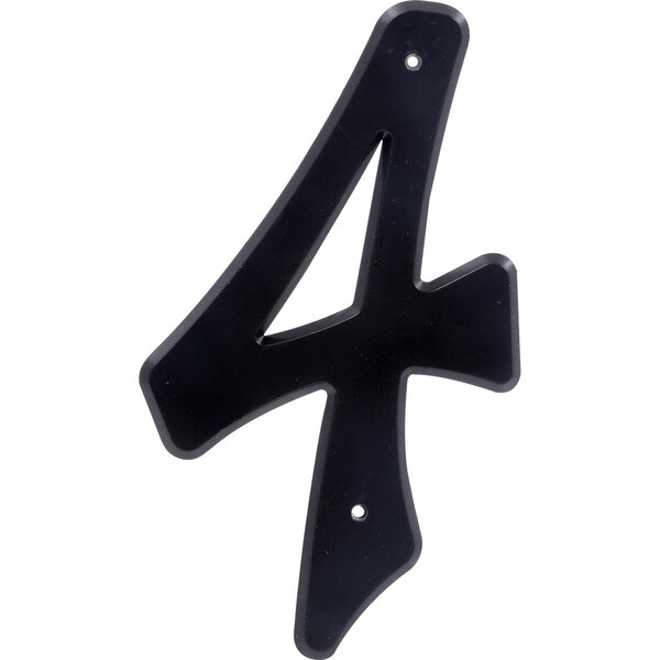Ornatus Outdoors 4 in. Nail-On Black Plastic House Number - 4 - OR2969048