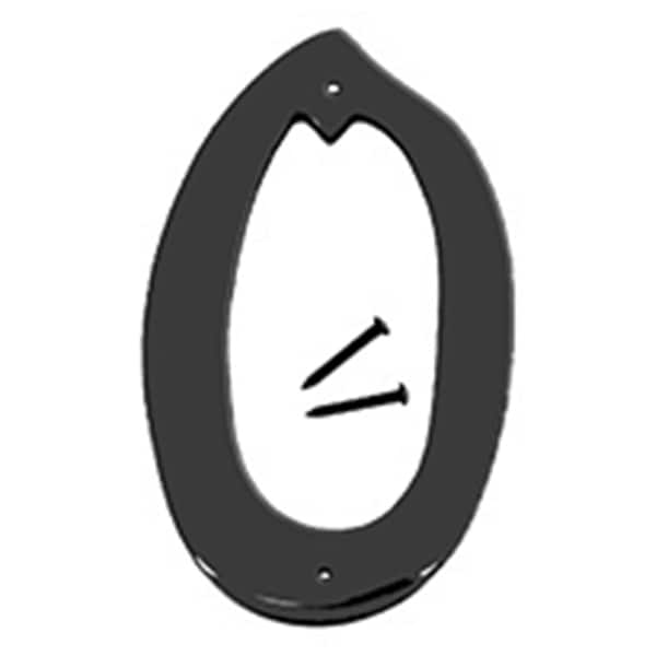 Hy-Ko 4 In Satin Black Finish Number 0, 5PK - A31310