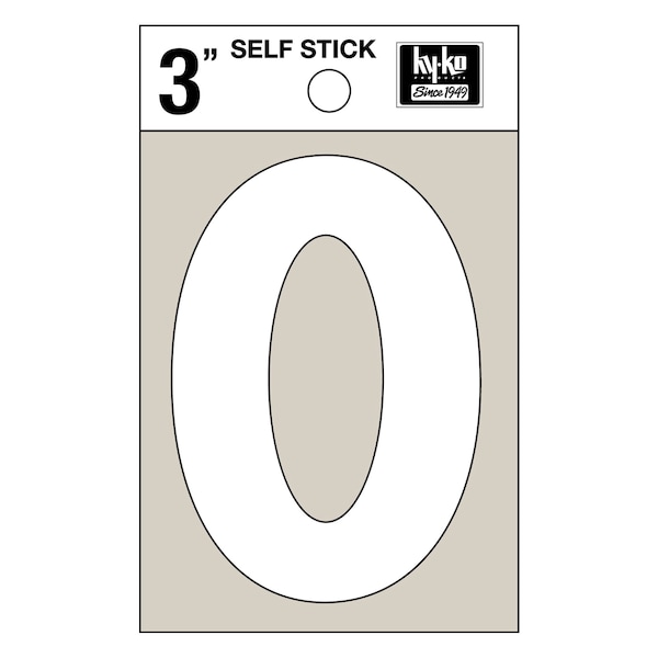 Hy-Ko 3In White Vinyl Letter O, 10PK - A30525