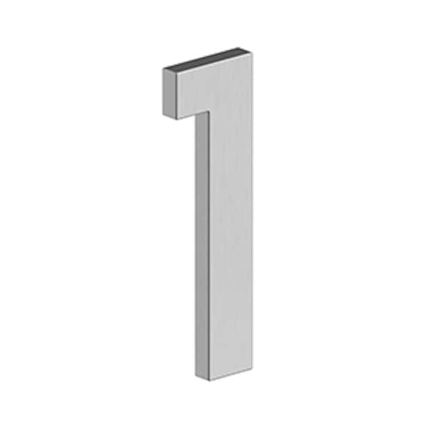 Deltana 4 Stainless Steel House Number 1 with Risers Satin Stainless Steel Finish - RNB1U32D