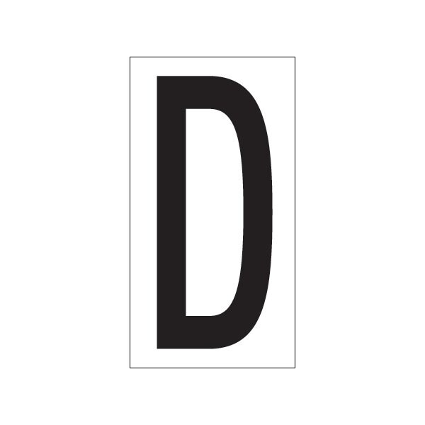 Bsc Preferred 3-1/2'' ''D'' Vinyl Warehouse Letter Labels, 50PK - BUY00021728